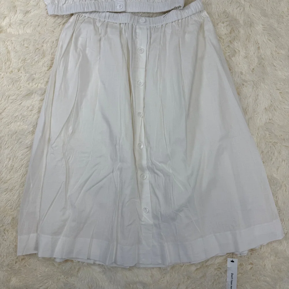 NWT Reformation Naya Two Piece Skirt Set Womens Small Off- White Summer Vacation